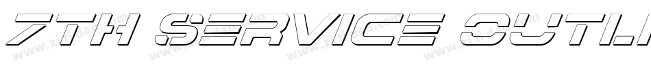 7th Service Outline Italic字体转换